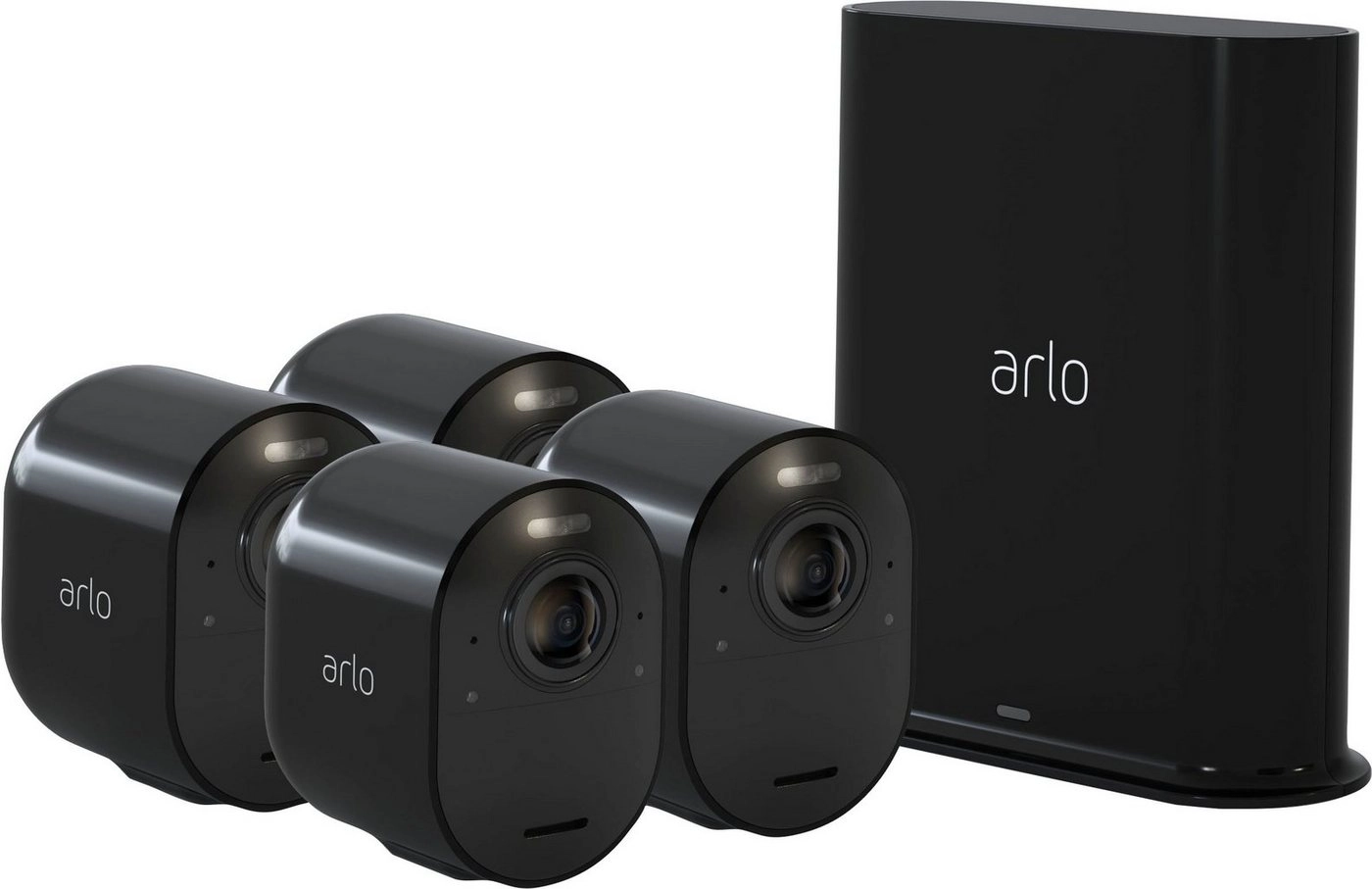 Arlo Ultra 2 System Bundle (4xKamera) in Schwarz | WiFi-Kamera Set | Außenbereich, Innenbereich | Glasklares 4K-HDR-Video | Verbesserte Nachtsicht in Farbe