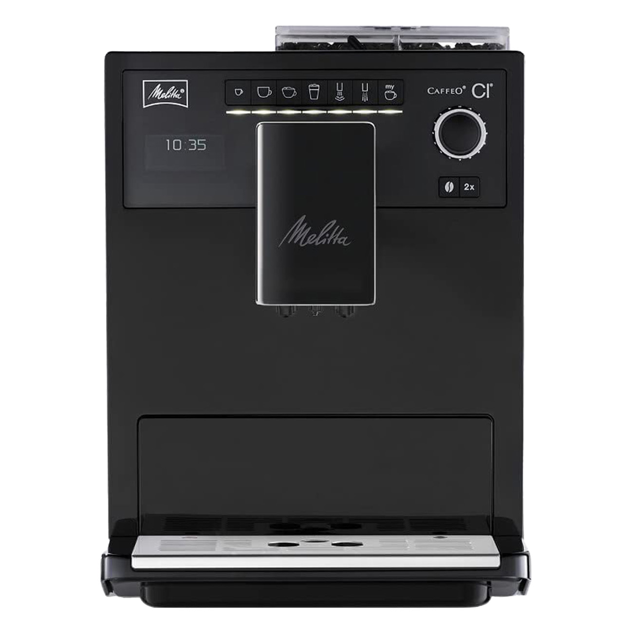 Melitta E970-003 | Kaffemaschine | Genießerprofile | Heißwasserfunktion | One Touch | Spülmaschinenfest | Automatische Abschaltung | Doppeltassenbezug