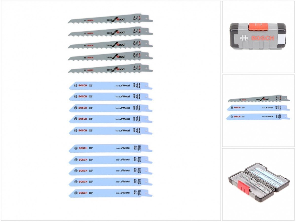 15tlg. Säbelsägeblatt-Set Holz und Metall Basic