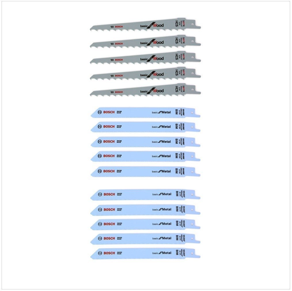15tlg. Säbelsägeblatt-Set Holz und Metall Basic