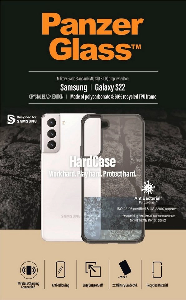 PanzerGlass »HardCase für Samsung Galaxy S22 Antibakteriel«, Displayschutzglas, 1 Stück