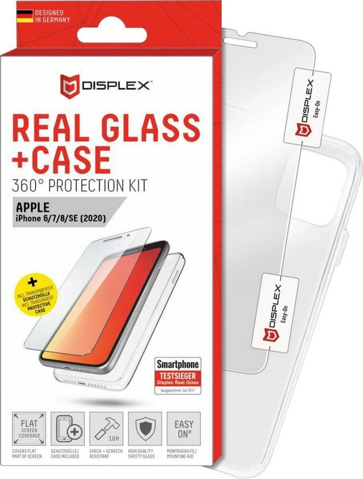 Displex »DISPLEX Real Glass Panzerglas für Apple iPhone 7/8/SE(2020) (4,7), 10H Tempered Glass, mit Montagesticker, 2D« für Apple iPhone 6, Apple iPhone 7, Apple iPhone 8, Apple iPhone SE 2020, Displayschutzglas