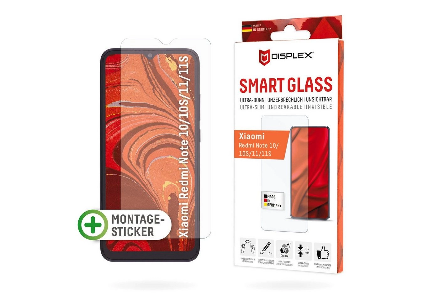 Displex »Smart Glass - Xiaomi Redmi Note 10/10S/11(S)«, Displayschutzglas