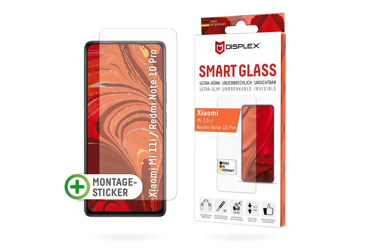 Displex »Smart Glass - Xiaomi Mi 11i/Redmi Note 10 Pr«, Displayschutzglas
