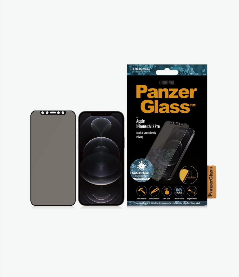 PanzerGlass »E2E iPhone 12/12 Pro CaseFriendly Privacy Antibakt« für Apple iPhone 12/12 Pro, Displayschutzglas