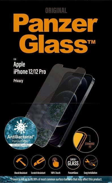 PanzerGlass »iPhone 12/12 Pro Privacy Antibakteriel StandardFit« für Apple iPhone 12/12 Pro, Displayschutzglas, 1 Stück