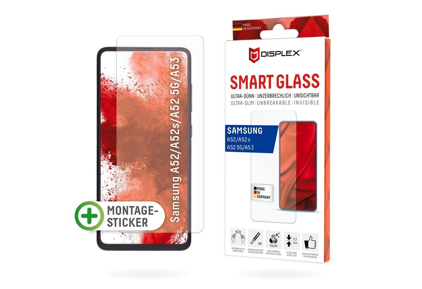 Displex »Smart Glass - Samsung A52/A52(s) 5G/A53 5G«, Displayschutzglas