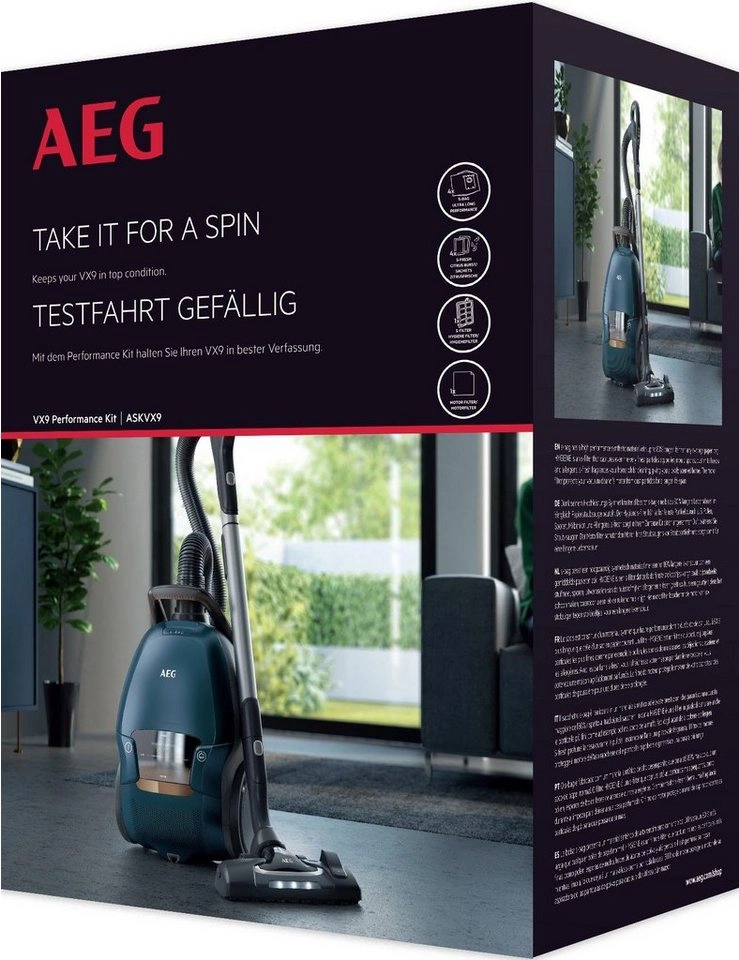 AEG Staubsaugerbeutel s-bag PerformanceKit, passend für AEG, 1x Hygiene- und Motorfilter