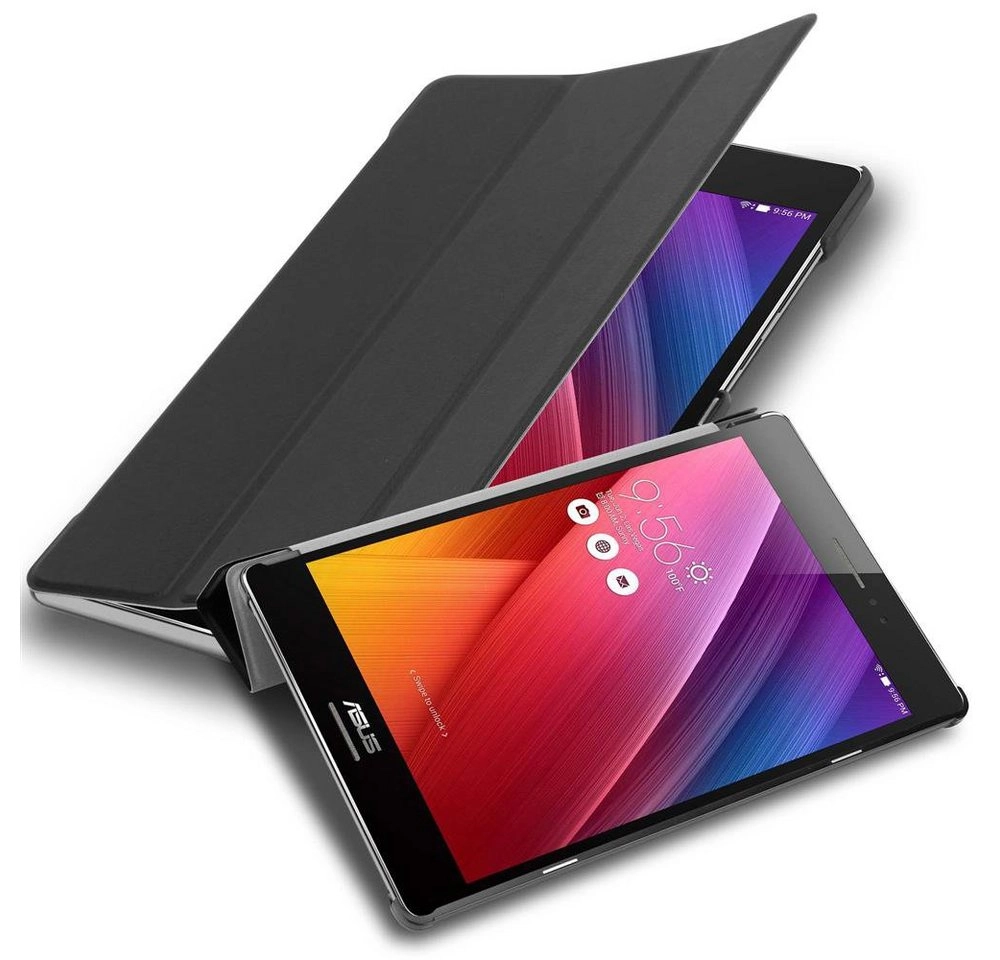 Cadorabo Tablet Hülle für Asus ZenPad 8,0 (8,0" Zoll) (Z380M) in SATIN SCHWARZ Ultra Dünne Book Style Schutzhülle mit Auto Wake Up und Standfunktion aus Kunstleder