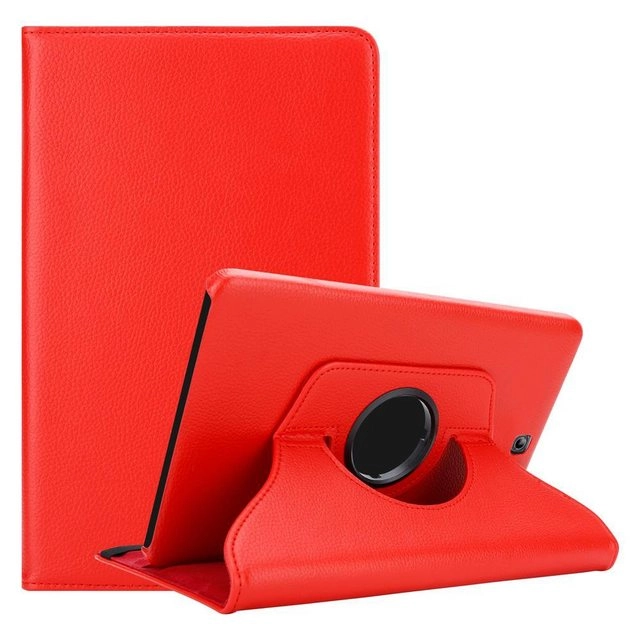 Cadorabo Tablet Hülle für Samsung Galaxy Tab S2 (8,0" Zoll) SM-T715N / T719N in MOHN ROT Book Style Schutzhülle OHNE Auto Wake Up mit Standfunktion und Gummiband Verschluss