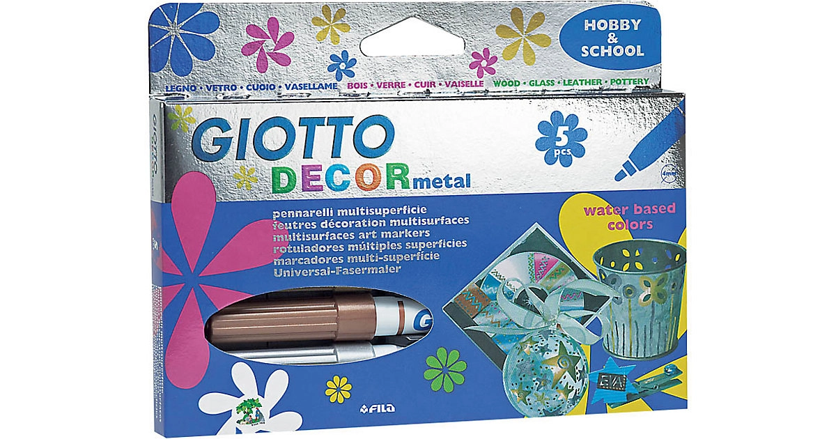 Giotto Fasermaler Malstifte Metallic 5 Stück