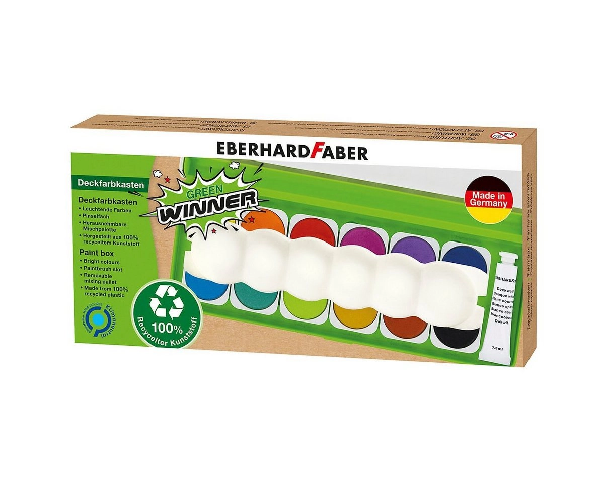 Eberhardt Faber Deckfarbkasten 12 auswechselbare Farben mit transparenter Deckel