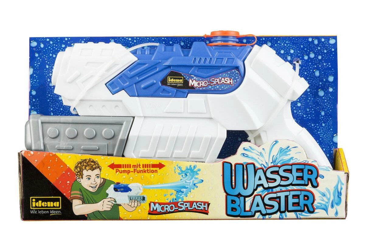 Idena Wasserpistole Blaster 28cm weiß-blau Micro-Splash