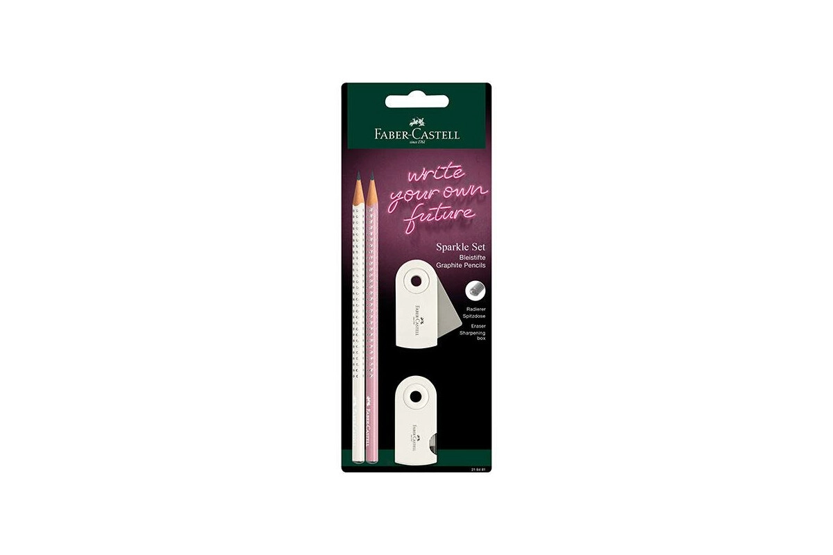 Faber-Castell Bleistifte und Anspitzer Schreibset Sparkle rosa/coconut milk
