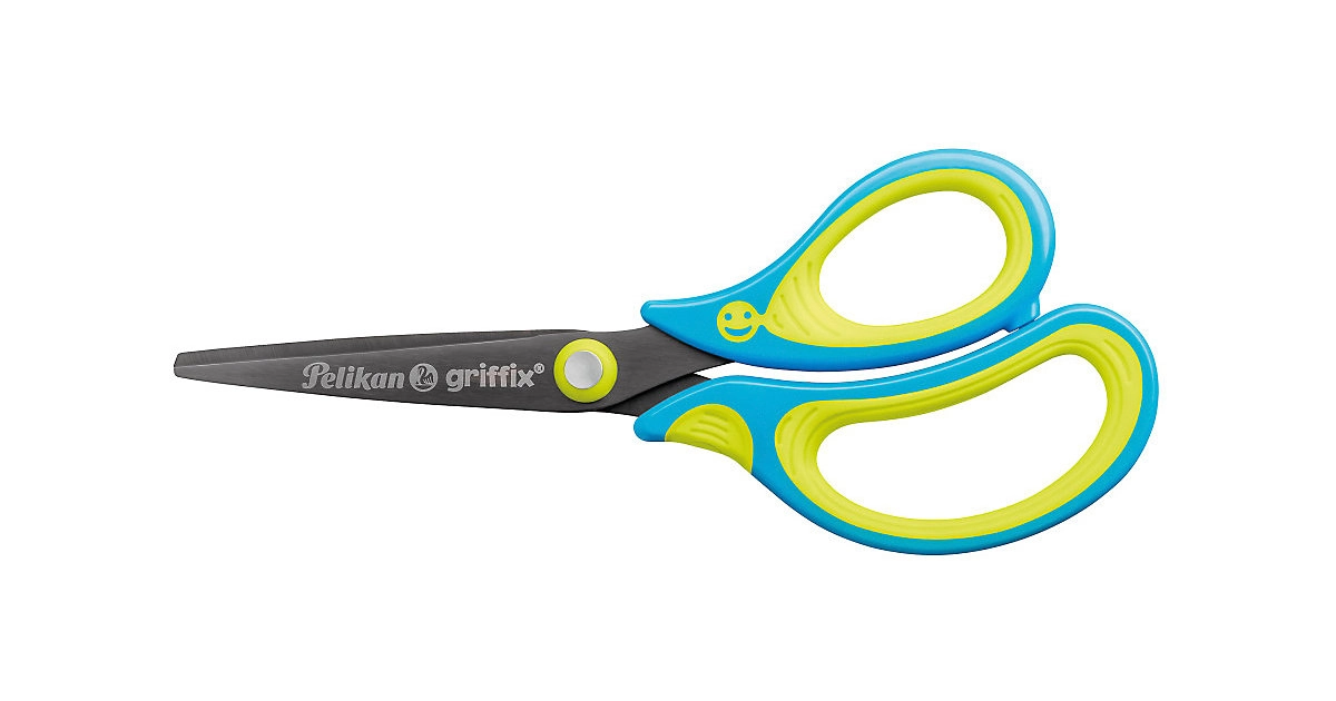 Pelikan griffix® Schul- &amp; Bastelschere Neon Fresh Blue, Rechtshänder