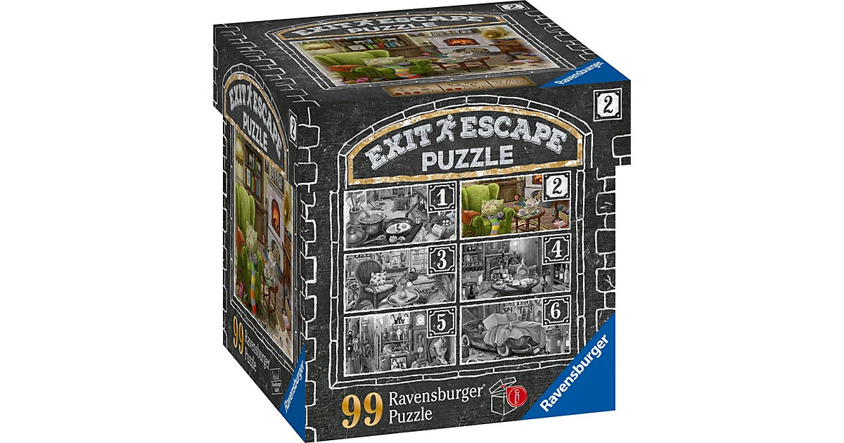 Ravensburger Exit Puzzle Im Gutshaus-Zimmer 2 Wohnzimmer 99 Teile ab 14 Jahren