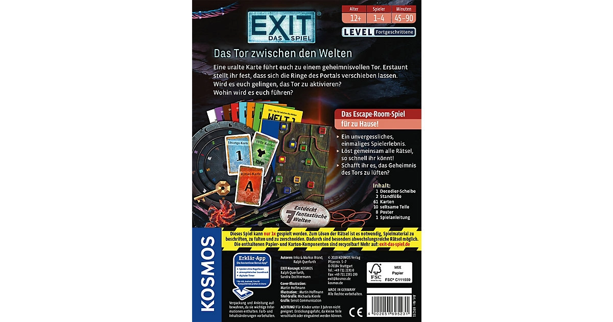 Kosmos EXIT - Das Tor zwischen den Welten (für fortgeschrittene Escape Room Spieler)