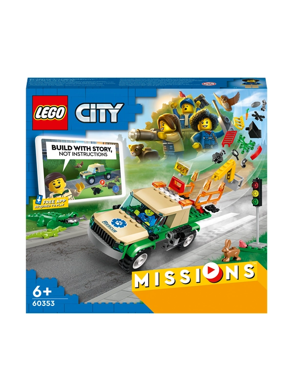 LEGO 60353 City Tierrettungsmissionen mit Pickup, 3 Minifiguren und Tierfiguren