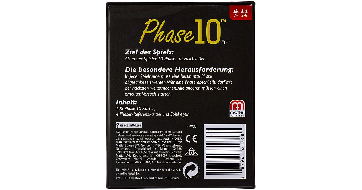 Phase 10 - Kartenspiel für 2-6 Spieler ab 7 Jahren