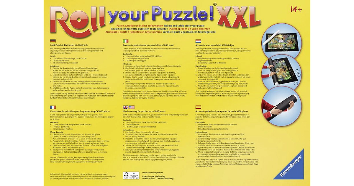 Roll your Puzzle XXL Puzzle Matte aufrollen und sicher aufbewahren (1000-3000 Teile)