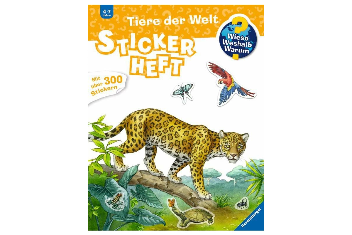 Ravensburger 32963 WWW Stickerheft: Tiere der Welt