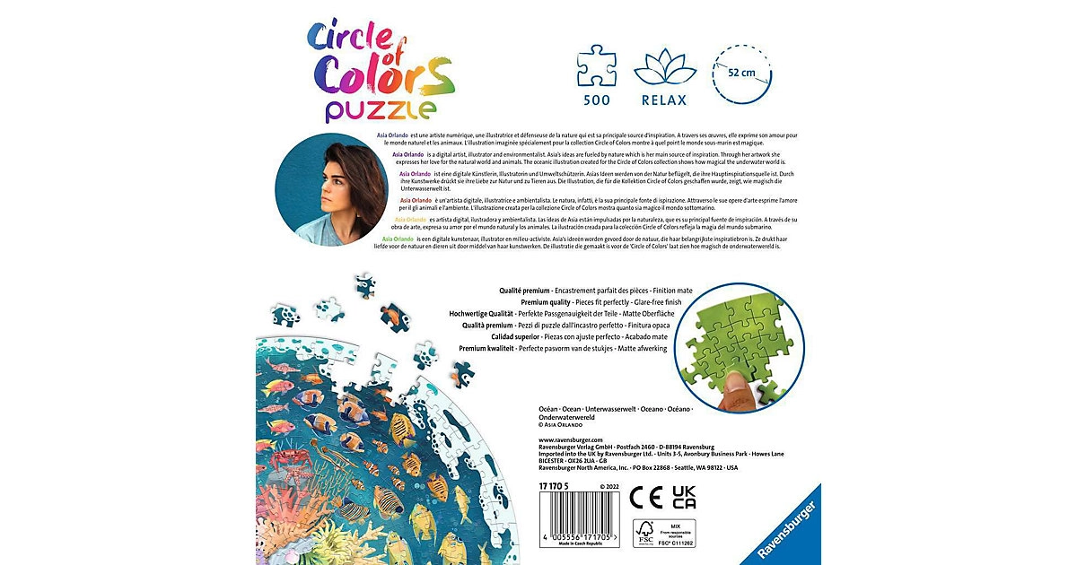 Ravensburger Puzzle 17170 Circle of Colors - Ocean & Submarine 500 Teile Puzzle