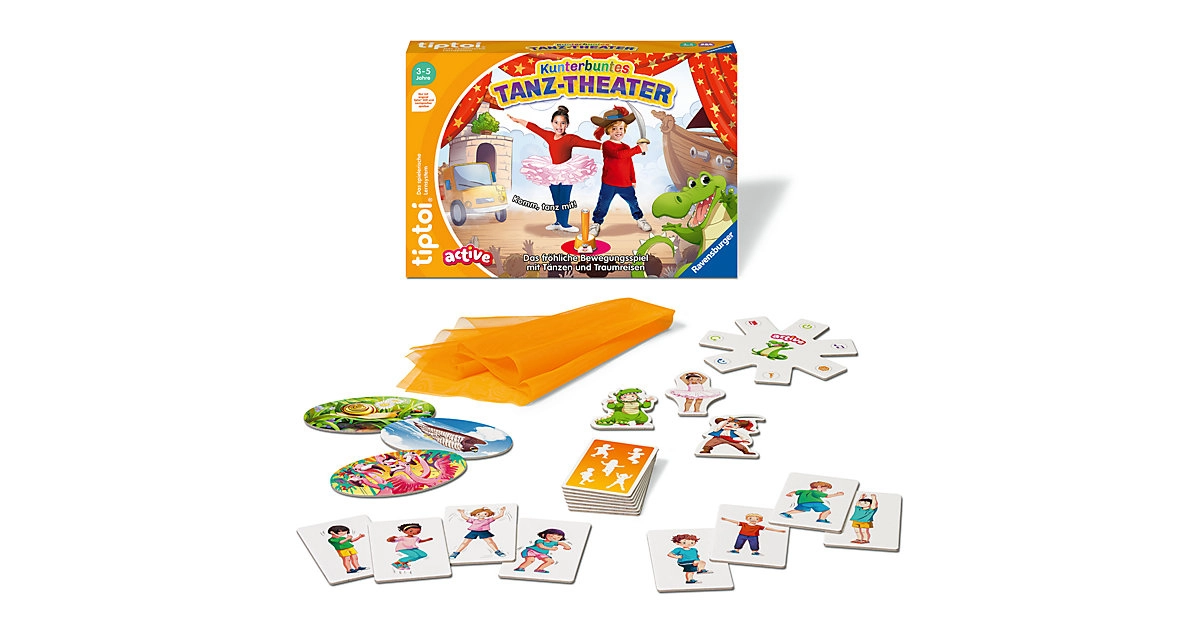 tiptoi® ACTIVE 00128 Kunterbuntes Tanz-Theater Bewegungsspiel für 1-6 Spieler ab 3 Jahren