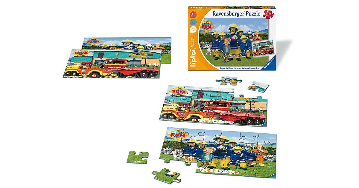 tiptoi® Puzzle 2x24 Teile für kleine Entdecker Feuerwehrmann Sam ab 4 Jahren