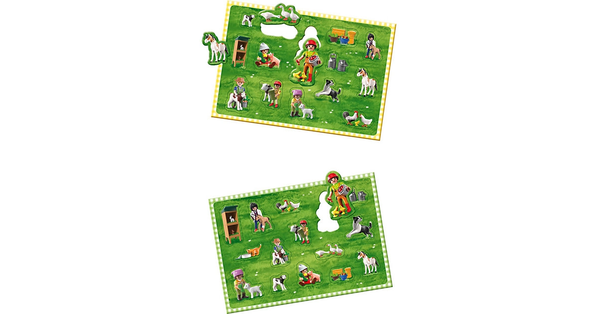 Schmidt Spiele 40593 Playmobil, Wirbel auf dem Bauernhof - Legespiel ab 4 Jahren