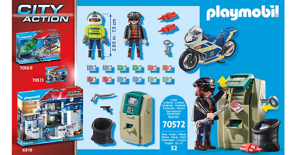 PLAYMOBIL® 70572 Polizei-Motorrad: Verfolgung des Geldräubers