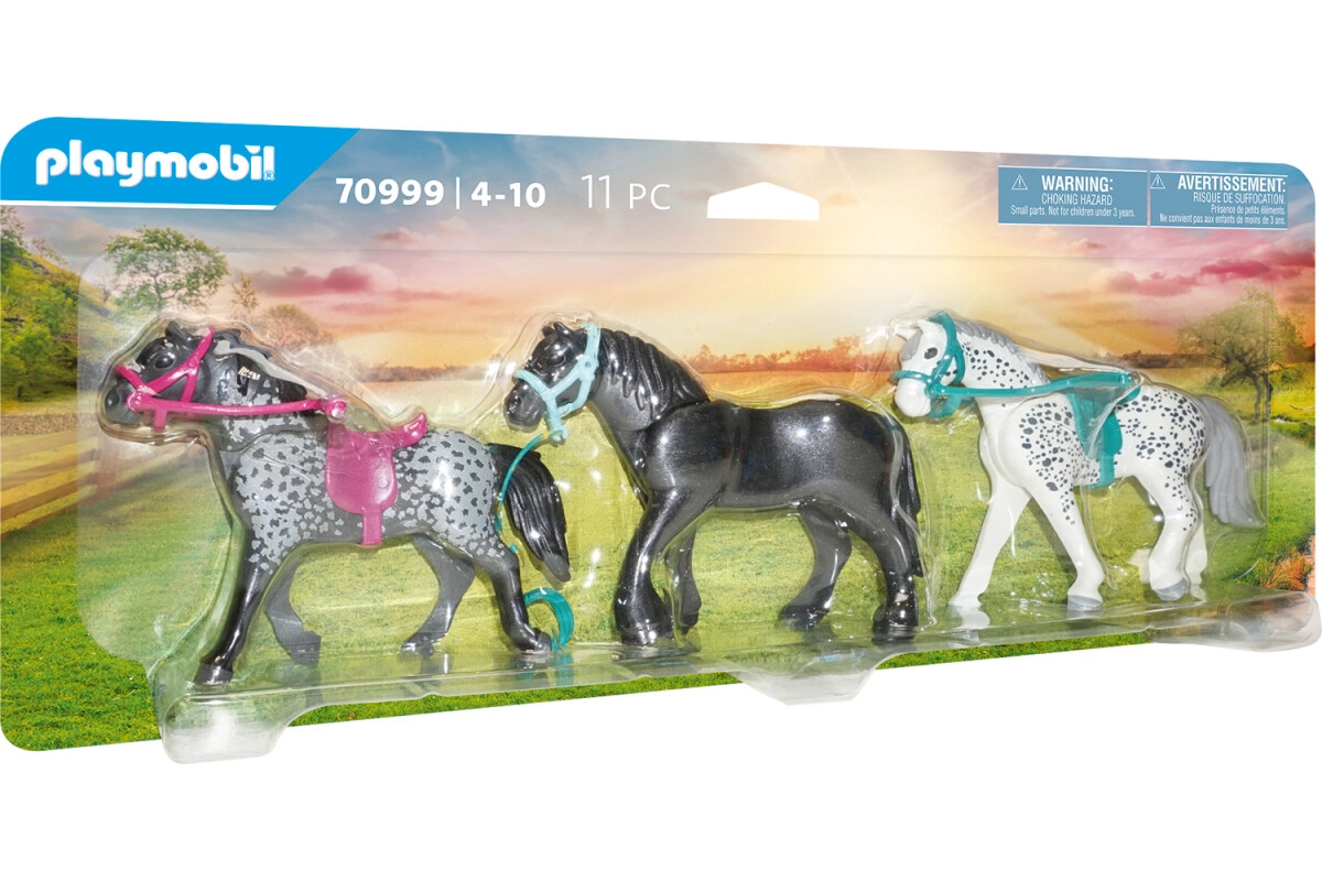 PLAYMOBIL® 70999 Pferdeset 3x Pferde: Friese, Knabstrupper & Andalusier