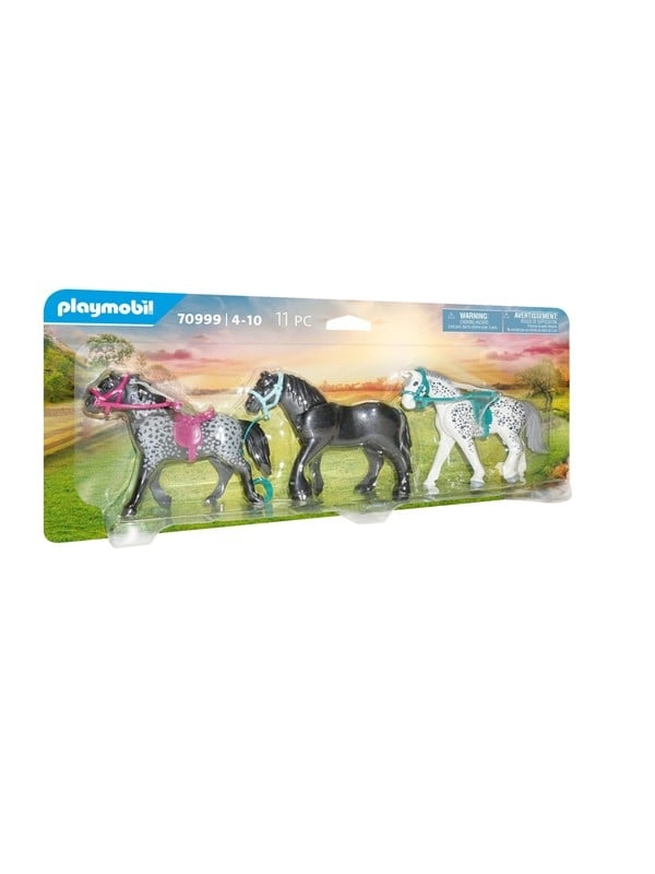 PLAYMOBIL® 70999 Pferdeset 3x Pferde: Friese, Knabstrupper & Andalusier