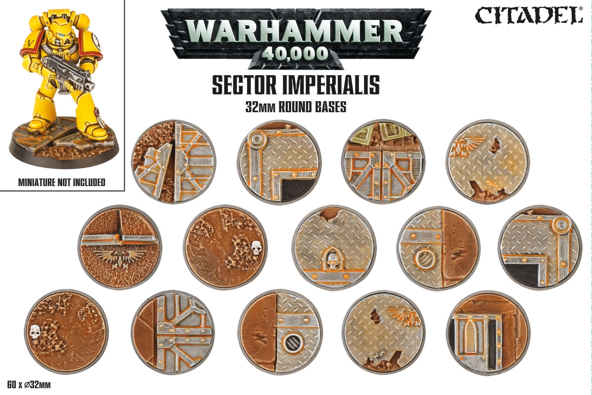 Warhammer 40,000 Sector Imperialis 32mm Round Bases 66-91