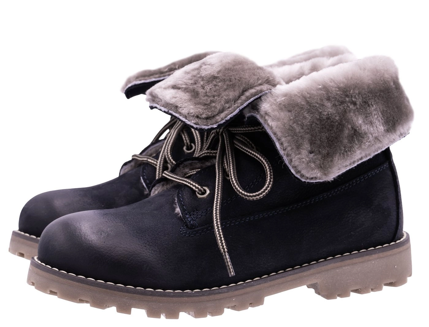 Dianetti »Stiefel Dianetti Mädchen 9868 Winterschuhe Leder Lammfell Blau« Schnürstiefelette