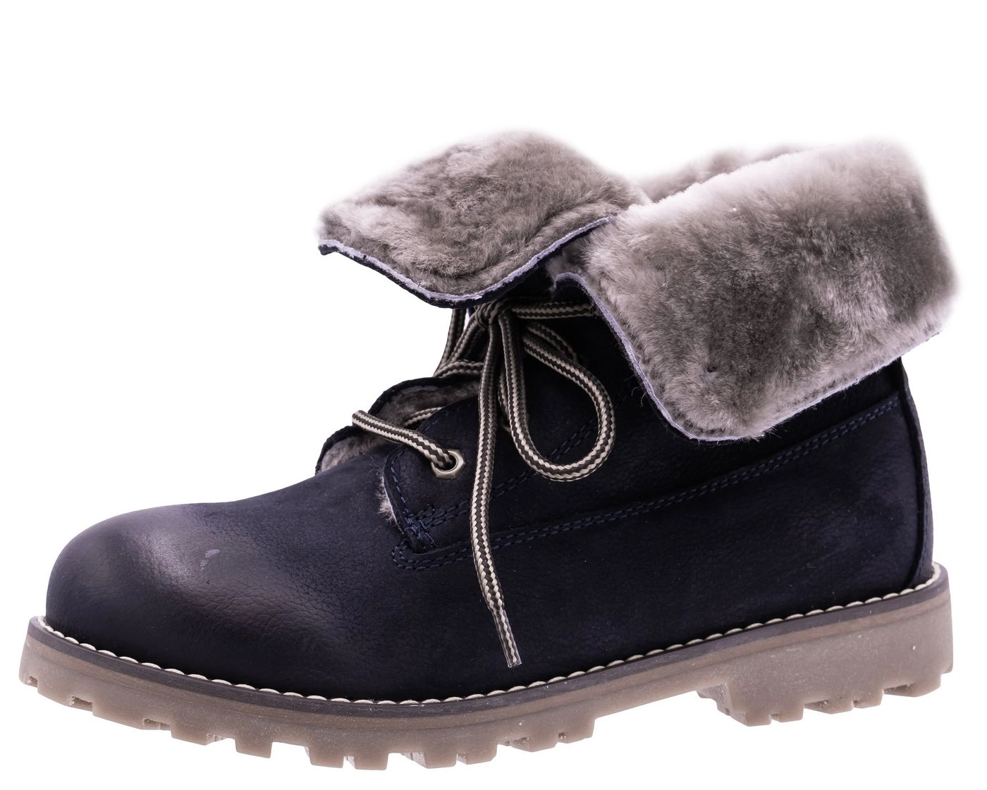 Dianetti »Stiefel Dianetti Mädchen 9868 Winterschuhe Leder Lammfell Blau« Schnürstiefelette