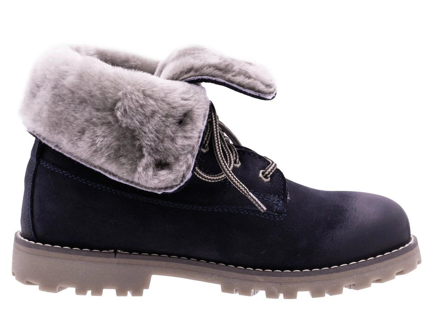 Dianetti »Stiefel Dianetti Mädchen 9868 Winterschuhe Leder Lammfell Blau« Schnürstiefelette