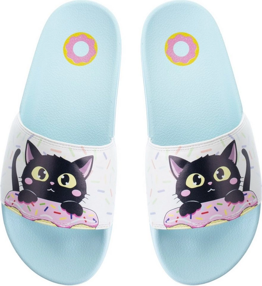 Corimori »Badeschuhe für Kinder Katze« Schlappen (Packung, Geschenk) Unisex Badeschlappen Mädchen & Jungen, Bade-Slipper, Hausschuhe, Strandschuhe, Pantoletten, Flip-Flops