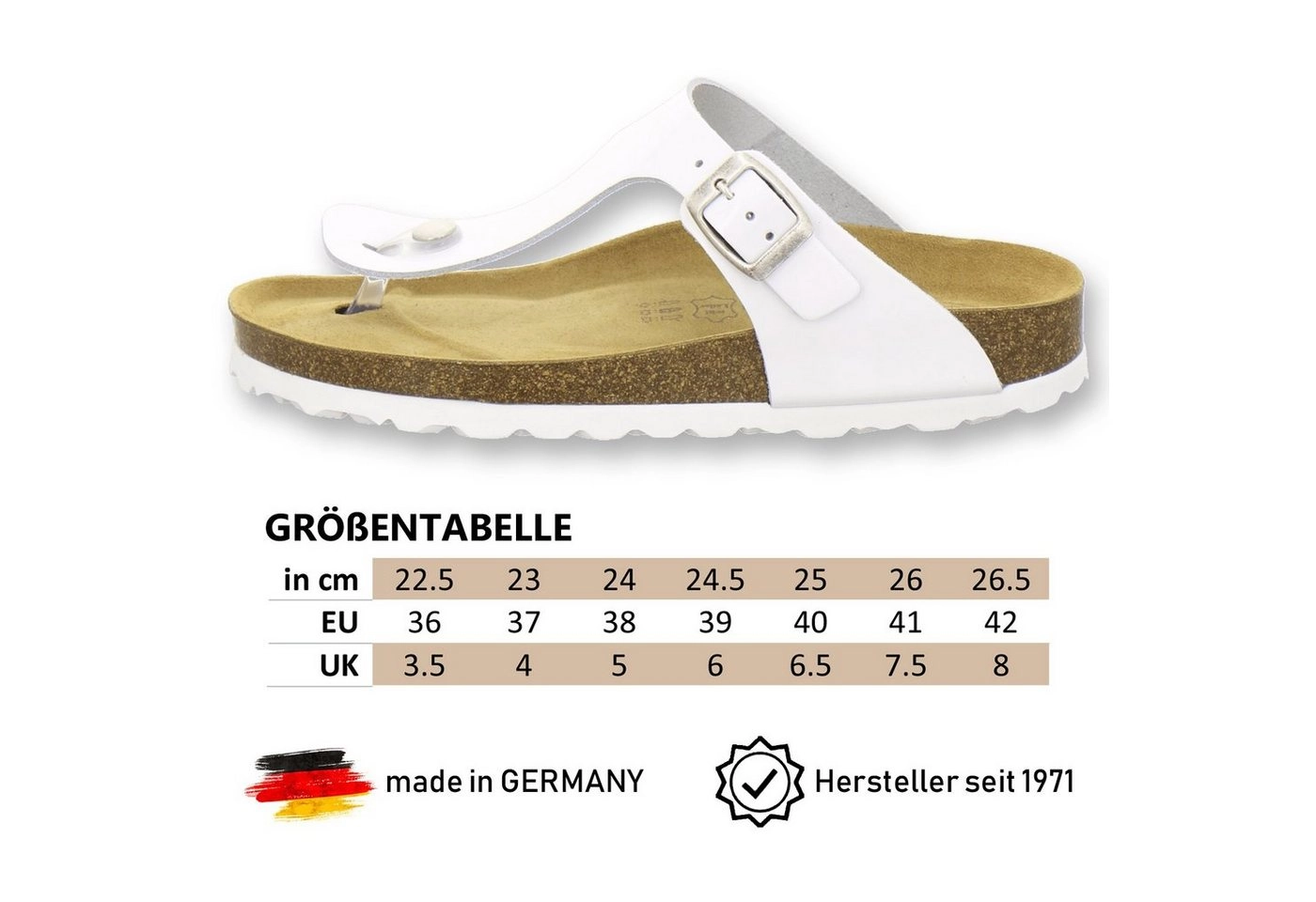 AFS-Schuhe »2107« Zehentrenner für Damen aus Leder mit Fussbett, Made in Germany