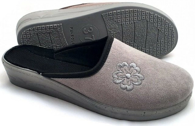 filsko »Samtweiche Pantoffeln für Damen« Hausschuh Mit Blumen-Stickerei