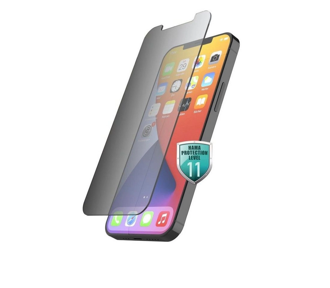 Hama »3D-Full-Screen-Schutzglas für Apple iPhone 12 Pro Max "Privacy" Displayschutzglas«, Displayschutzglas, - Härtegrad: 10H, - Montagehilfe: Easy-On Frame, - Schutzklasse: 11, - Smartphone: Apple iPhone 12 Pro Max