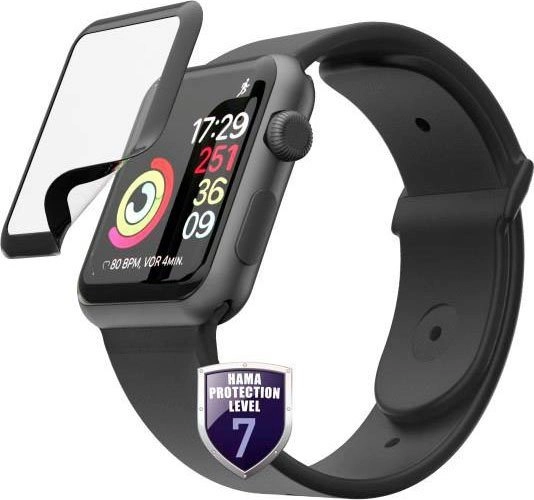 Hama »Displayschutz-Glas Hiflex für Apple Watch 4/5/6/SE, 44mm, Schutzglas, Schutzfolie«, Displayschutzglas