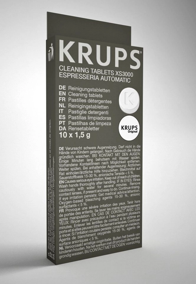 Krups »XS3000« Reinigungstabletten (für alle Kaffeevollautomaten von Krups, 10 Stück, hygienische Komplett-Reinigung, einfache Verwendung)