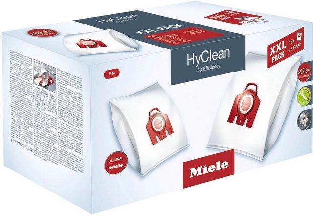 Miele Staubsaugerbeutel HyClean 3D Efficiency FJM, passend für MIELE, XXL Pack (16 Stück)