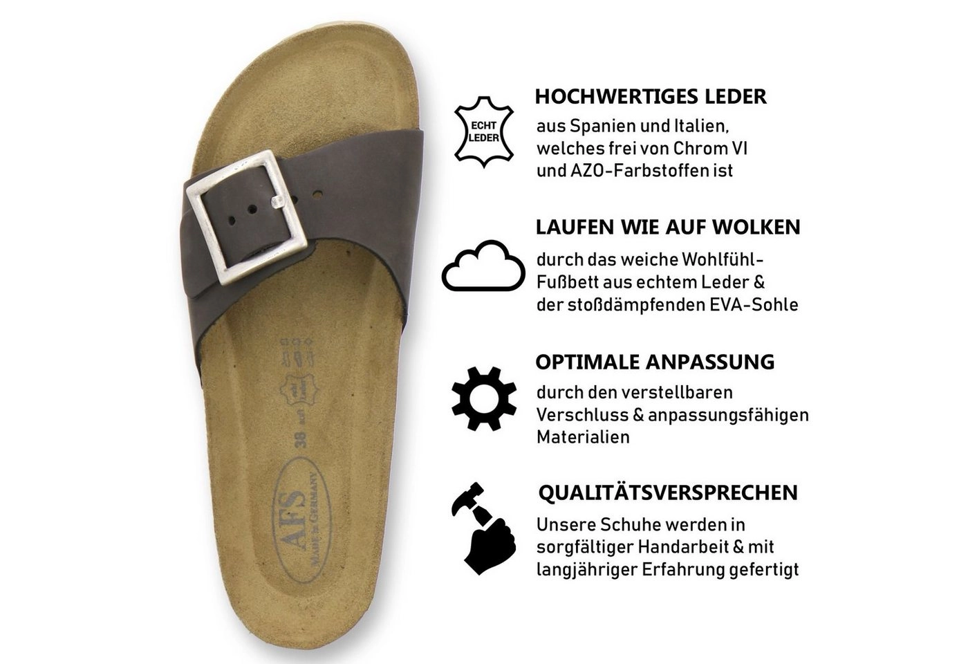 AFS-Schuhe »2112« Pantolette sommerliche Pantoletten für Damen aus Leder, Made in Germany