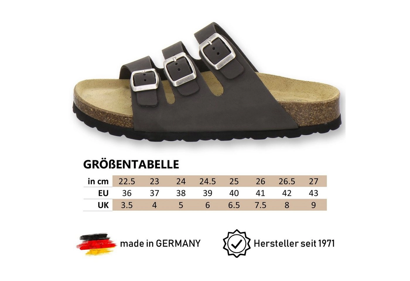 AFS-Schuhe »2133« Pantolette für Damen aus Leder mit Fußbett, Made in Germany