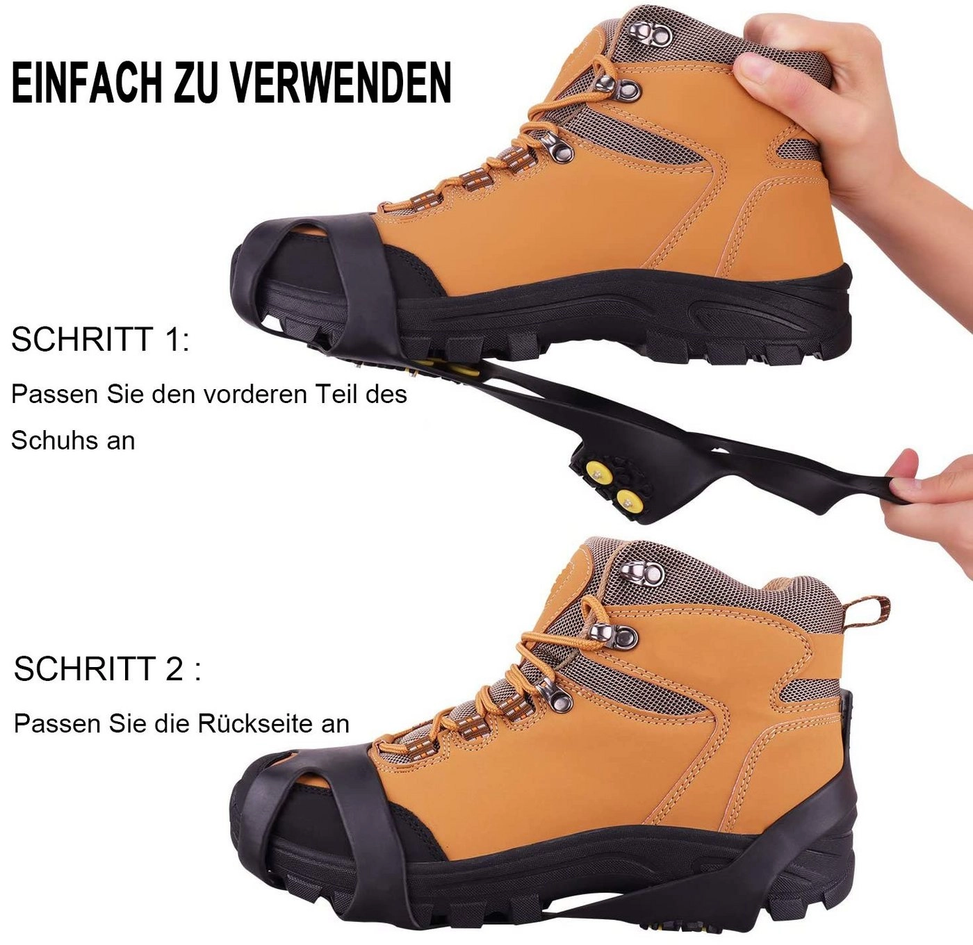 Jormftte »1 Paar Traction Stolen Anti Slip 10-Stud Steigeisen Slip-on Stretch Scheme für Winter Outdoor Sports Klettern« Kletterschuh