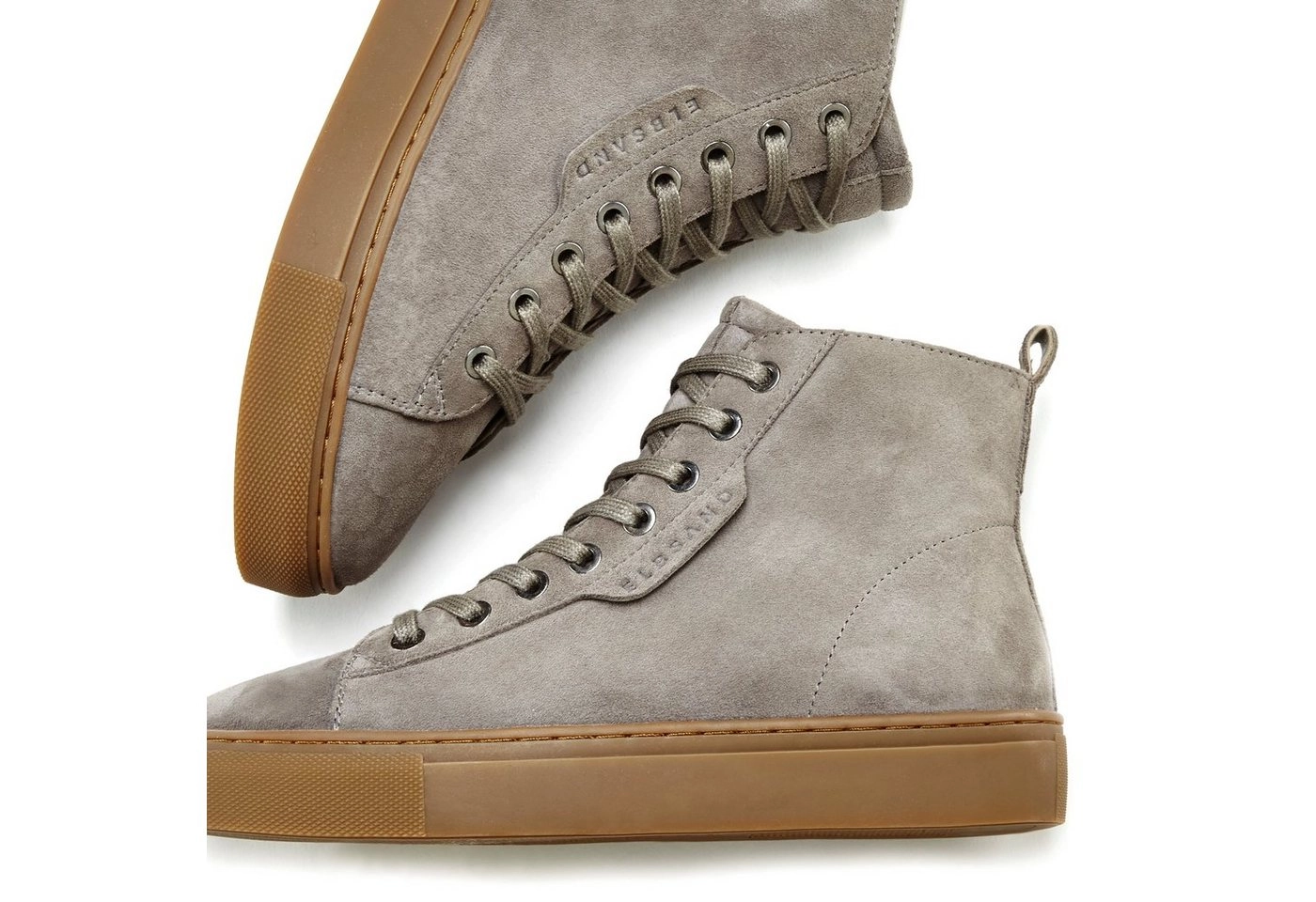 Elbsand Stiefelette Sneaker High-Top zum Schnüren aus weichem Leder im Casual-Look