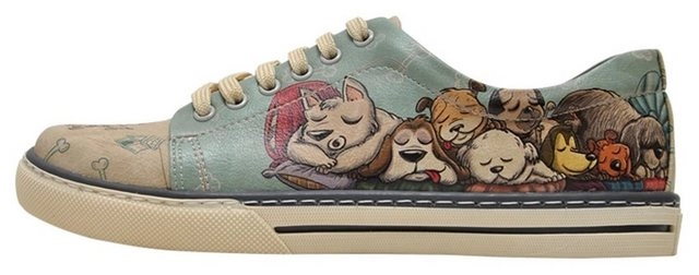 DOGO »Sleeping Dogs, vegan« Schnürschuh mit Hunde-Motiv