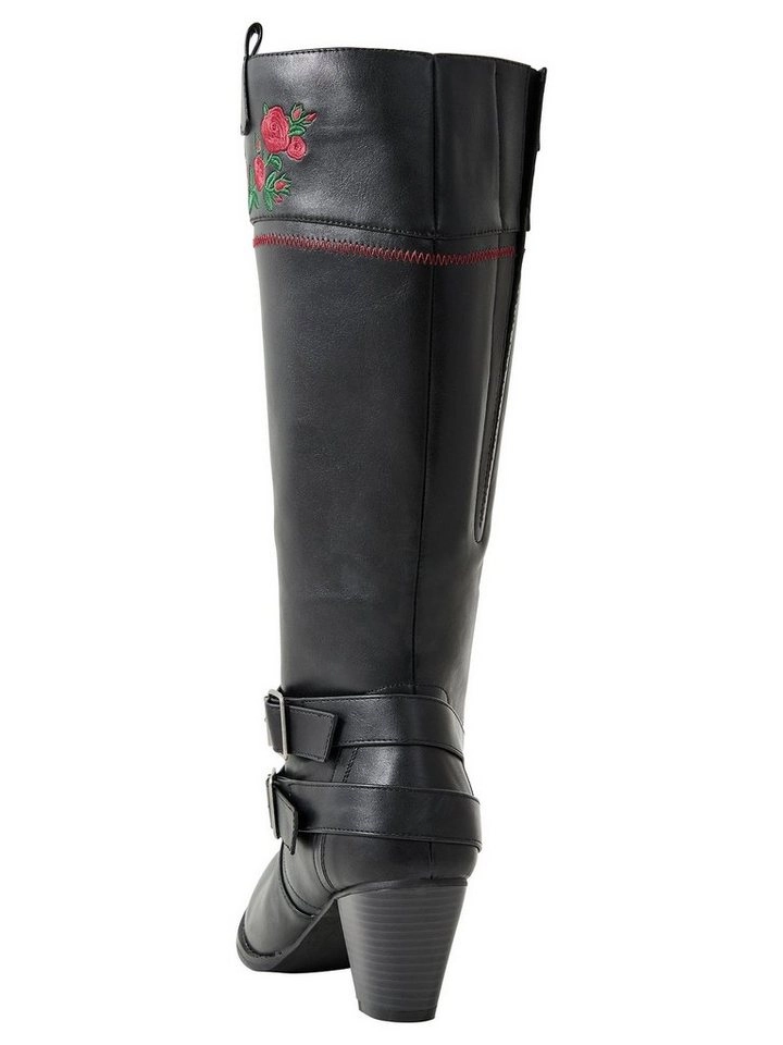 sheego by Joe Browns »Weitschaftstiefel« Weitschaftstiefel im Cowboy-Stil, mit Blumenstickerei