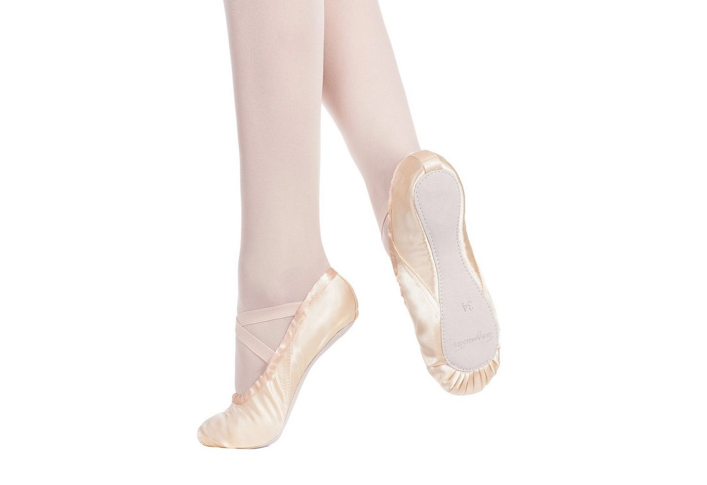 tanzmuster »Ballettschuhe Nicky aus Satin mit ganzer Ledersohle« Tanzschuh Ballettschläppchen für Mädchen